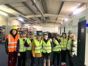 Jennifer Cowan, Primary Class Teacher, with pupils from Doonfoot Primary School at Land Energy Girvan.